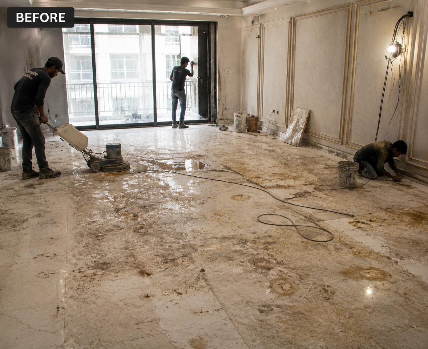 Before stain removal